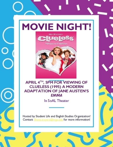 Clueless movie night poster.